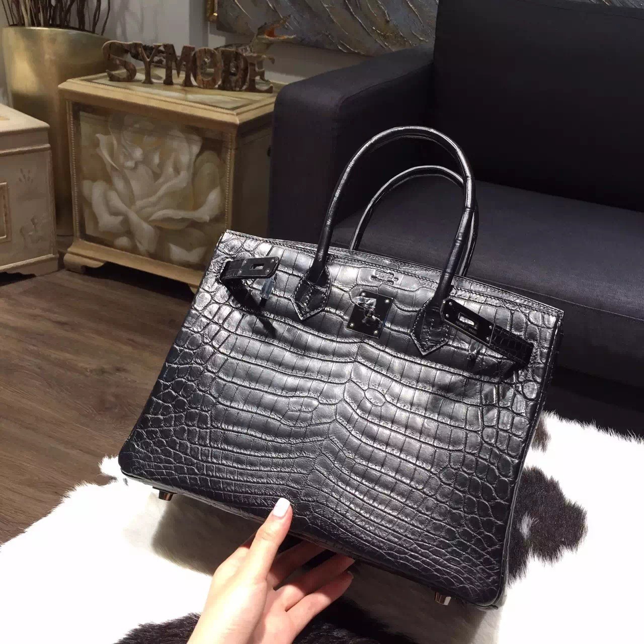 hermes so black crocodile birkin